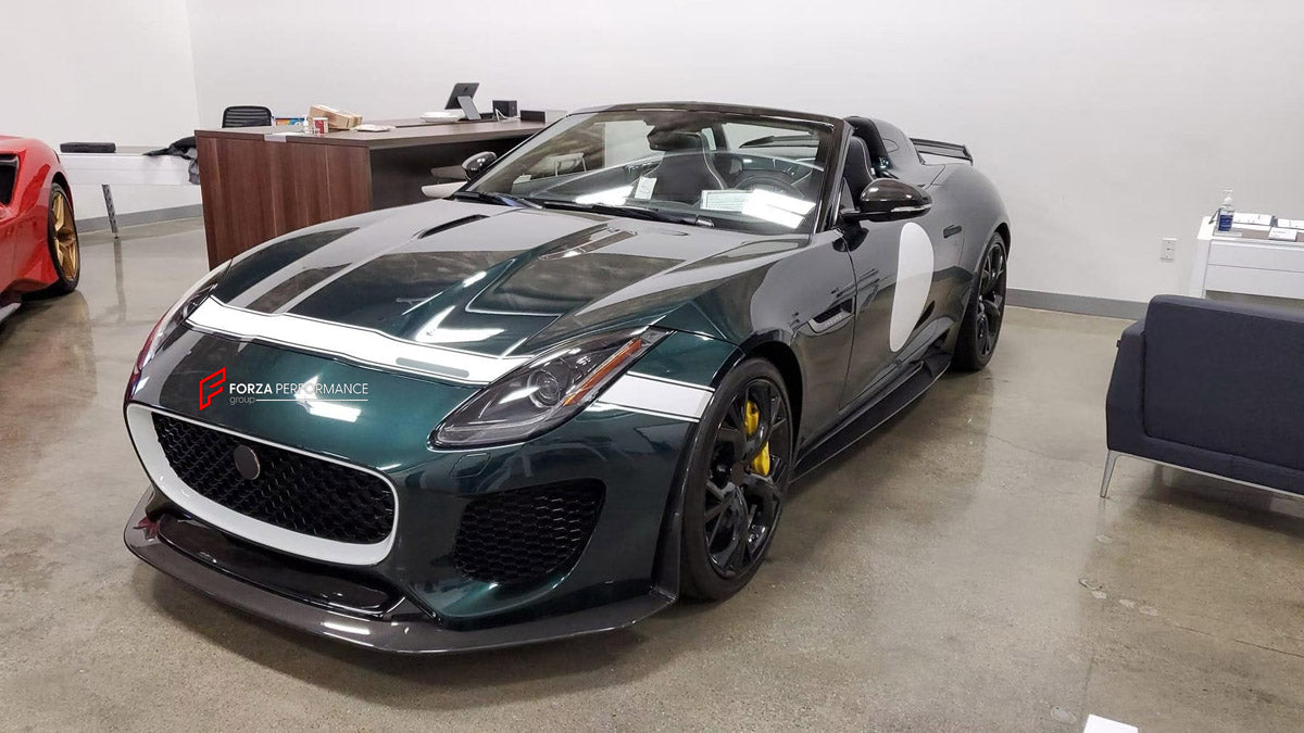 FRONT BUMPER ASSEMBLY for JAGUAR F-TYPE X152 2013 - 2025 FORZA PERFORMANCE custom fit Project 7 Style

Set includes:
Front Lip
Front Bumper Assembly

Material: Plastic

NOTE: Professional installation is required.