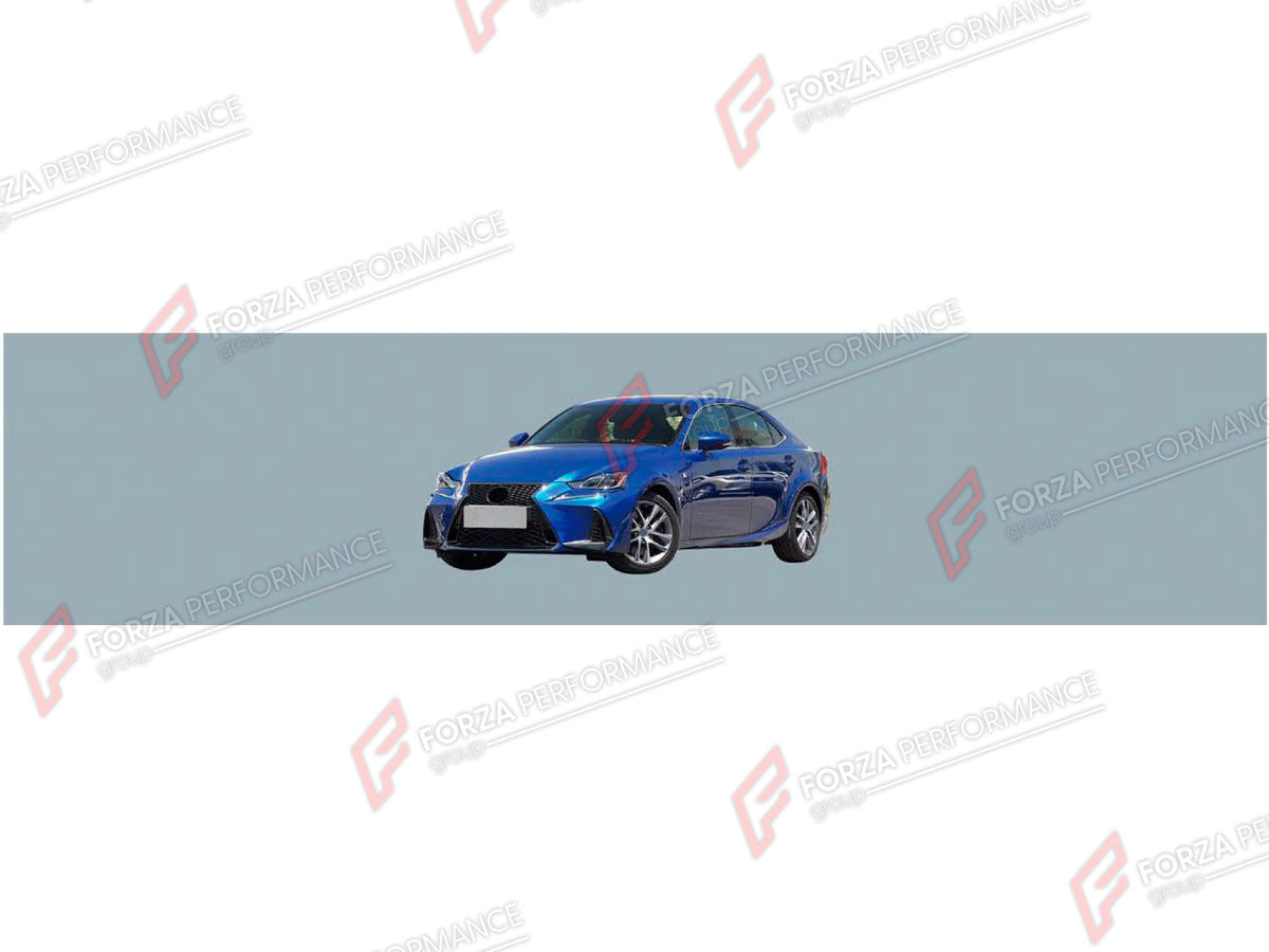 FRONT BUMPER ASSEMBLY for LEXUS IS250 FACELIFT 2016 - 2022 FORZA PERFORMANCE custom fit F-Sport Style

Set includes:
Front Bumper Assembly
Front Grille

Material: Plastic

NOTE: Professional installation is required.