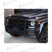 FRONT BUMPER BULL BAR for MERCEDES-BENZ G-CLASS W463 2008 - 2018

Set includes:
Front Bumper Bull Bar

Material: Plastic

NOTE: Professional installation is required.