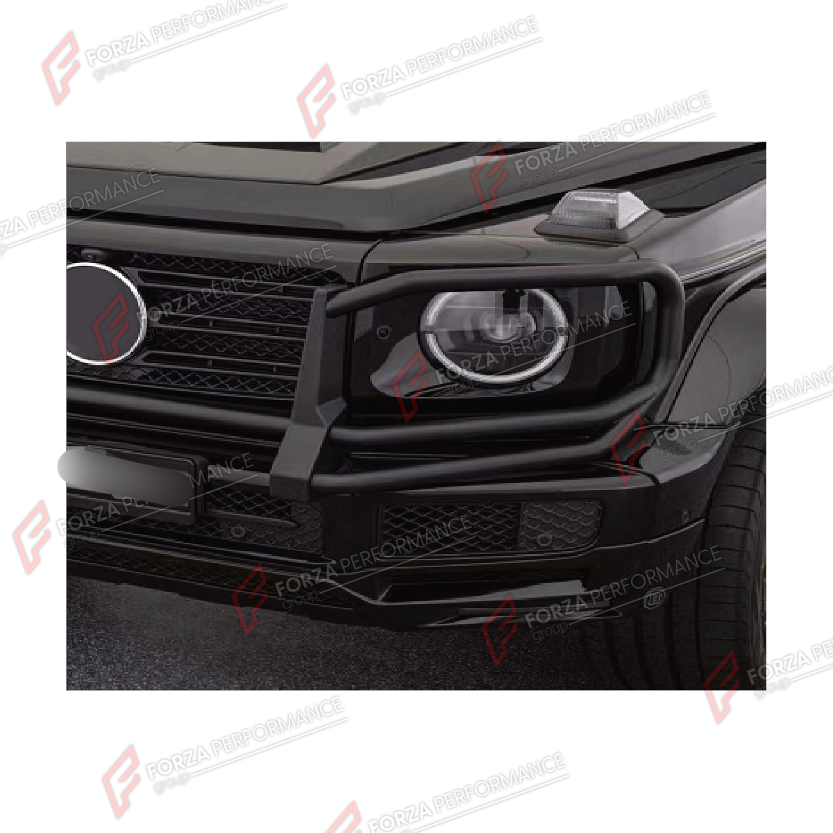 FRONT BUMPER BULL BAR for Mercedes-Benz G-Class W464 G500 G350 2019 - 2024
Set includes:

Front Bumper Bull Bar
Material: Plastic, Stainless Steel, Aluminium

NOTE: Professional installation is required.