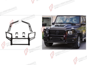 FRONT BUMPER BULL BAR for MERCEDES-BENZ G-CLASS W464 G63 2019 - 2024 FORZA PERFORMANCE custom fit Off-Road
Set includes:

Front Bumper Bull Bar
Material: Plastic, Stainless Steel, Aluminium

NOTE: Professional installation is required.