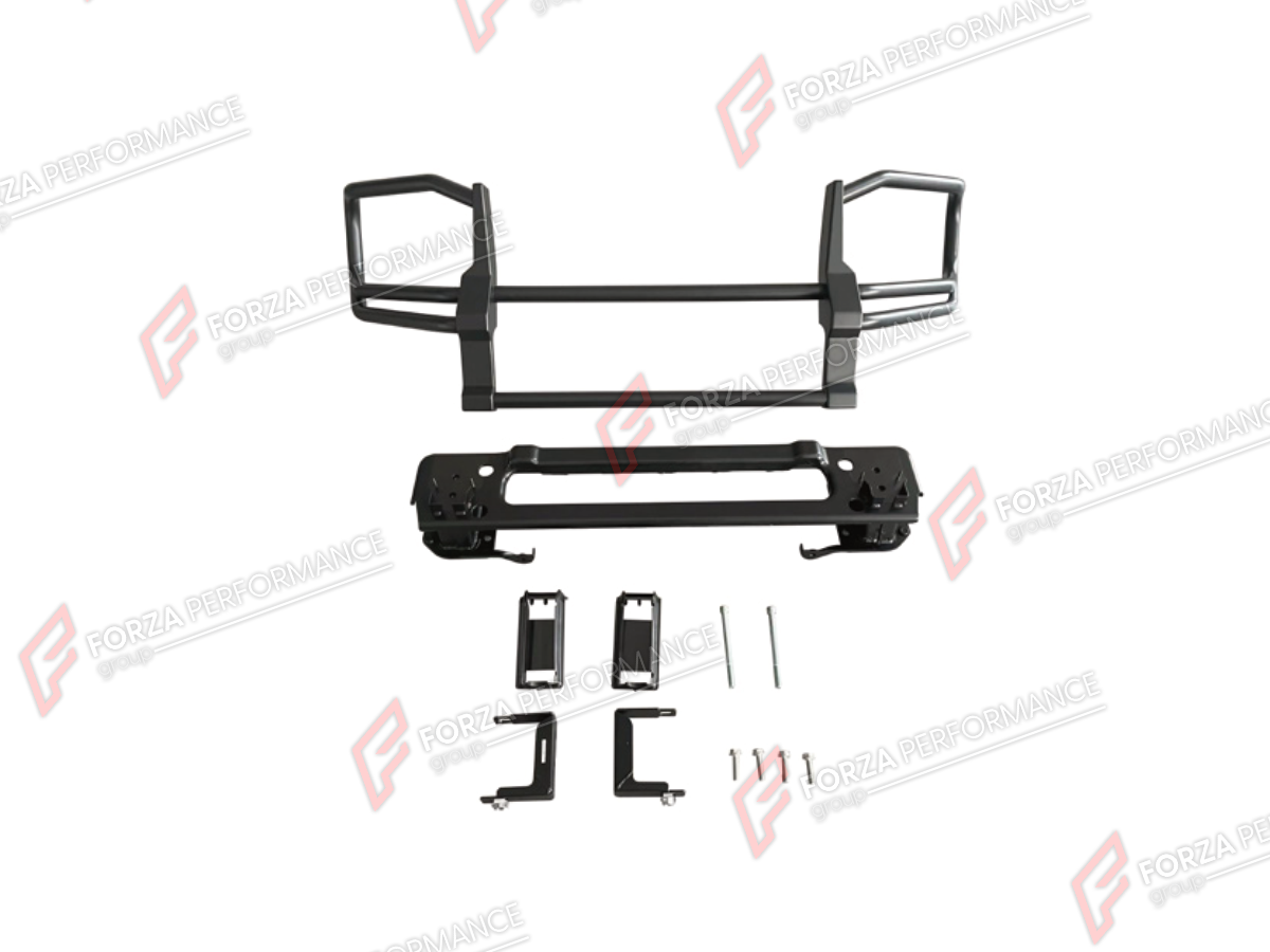 FRONT BUMPER BULL BAR for MERCEDES-BENZ G-CLASS W465 G63 G450D G500 G550 2025+ FORZA PERFORMANCE custom fit KO Style
Set includes:

Front Bumper Bull Bar
Material: Plastic, Stainless Steel, Aluminium

NOTE: Professional installation is required.
