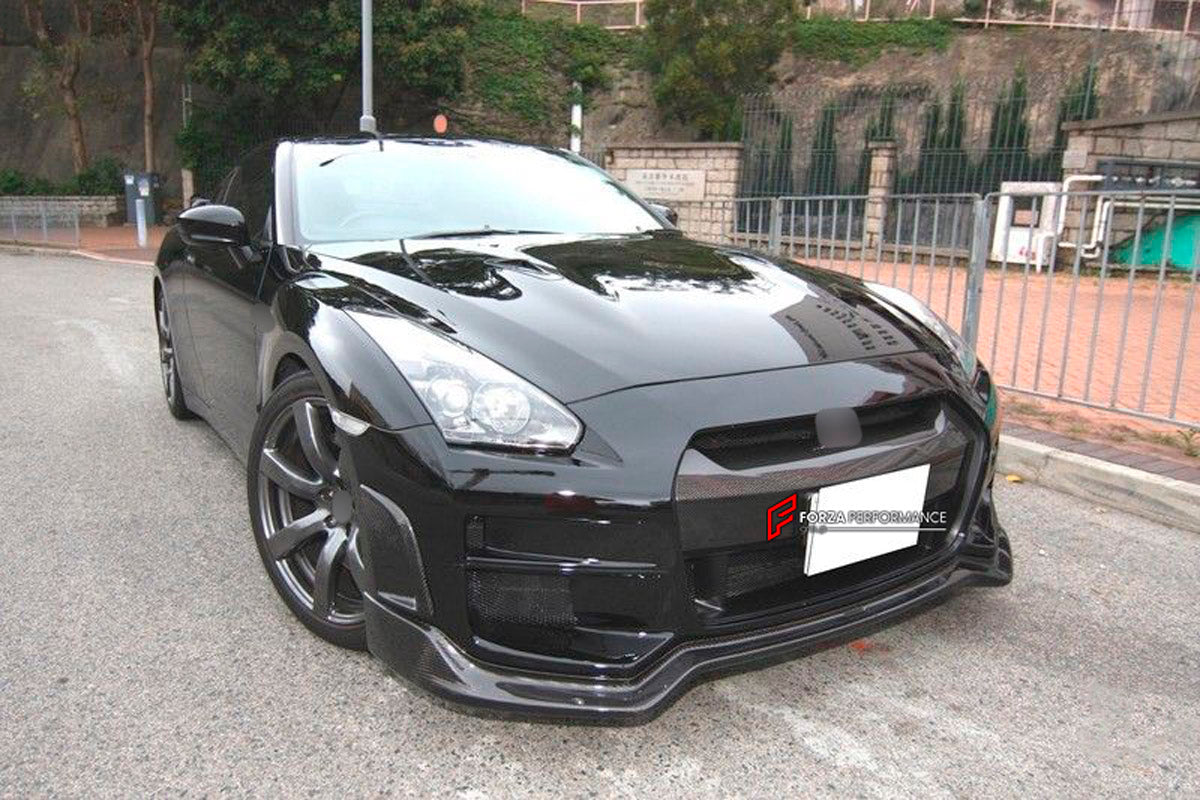 Front Bumper for Nissan GT-R R35 TOM001B
Set includes:

Front Bumper
Material: Fiberglass

NOTE: Professional installation is required.