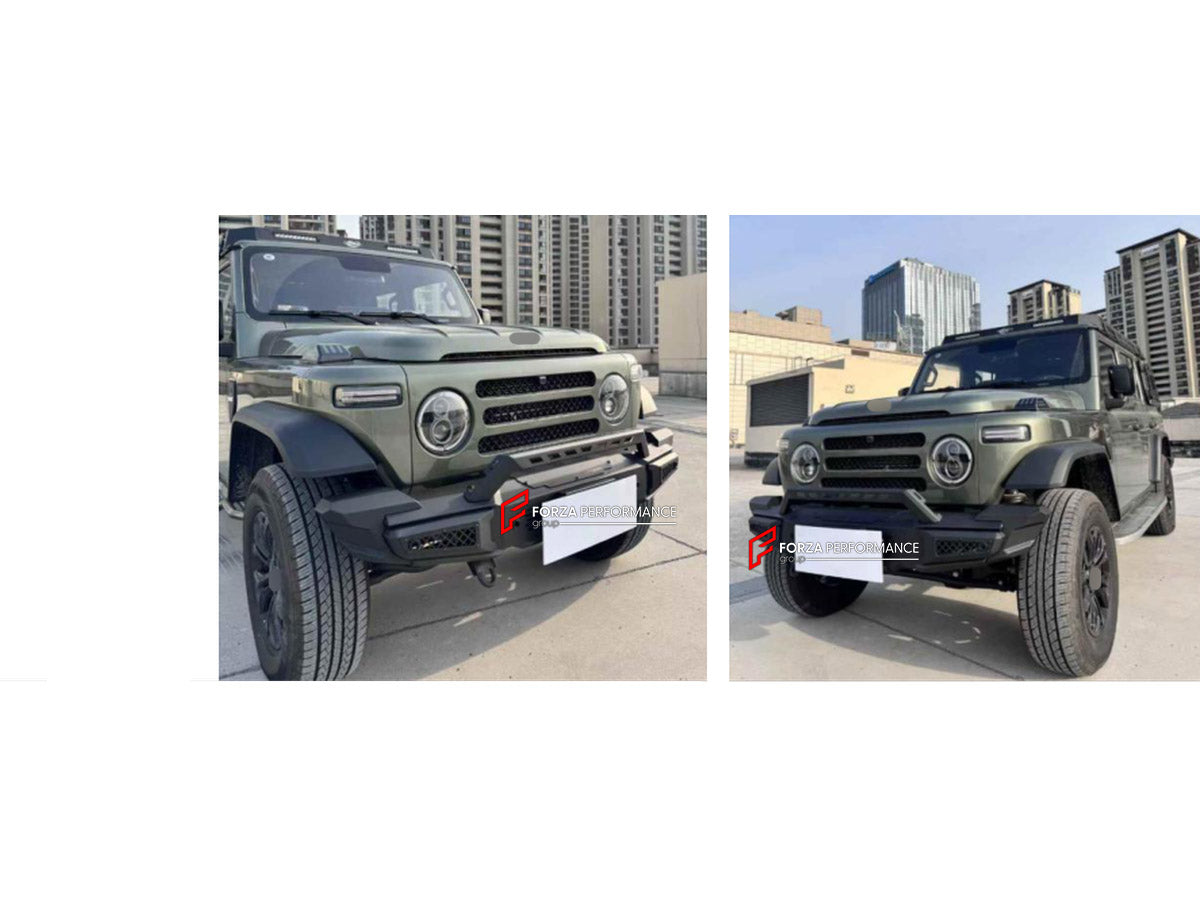 FRONT BUMPER GUARD for BAW 212 T01 2024+ FORZA PERFORMANCE custom fit Raptor Style

Set includes:
Front Bumper Guard

Material: Plastic, Stainless Steel

NOTE: Professional installation is required.