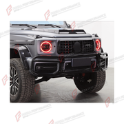 FRONT BUMPER GUARD PROTECTION for Mercedes-Benz G-Class W464 4X4 2019 - 2024
Set includes:

Front Bumper Guard Protection
Material: Plastic, Stainless Steel

NOTE: Professional installation is required.