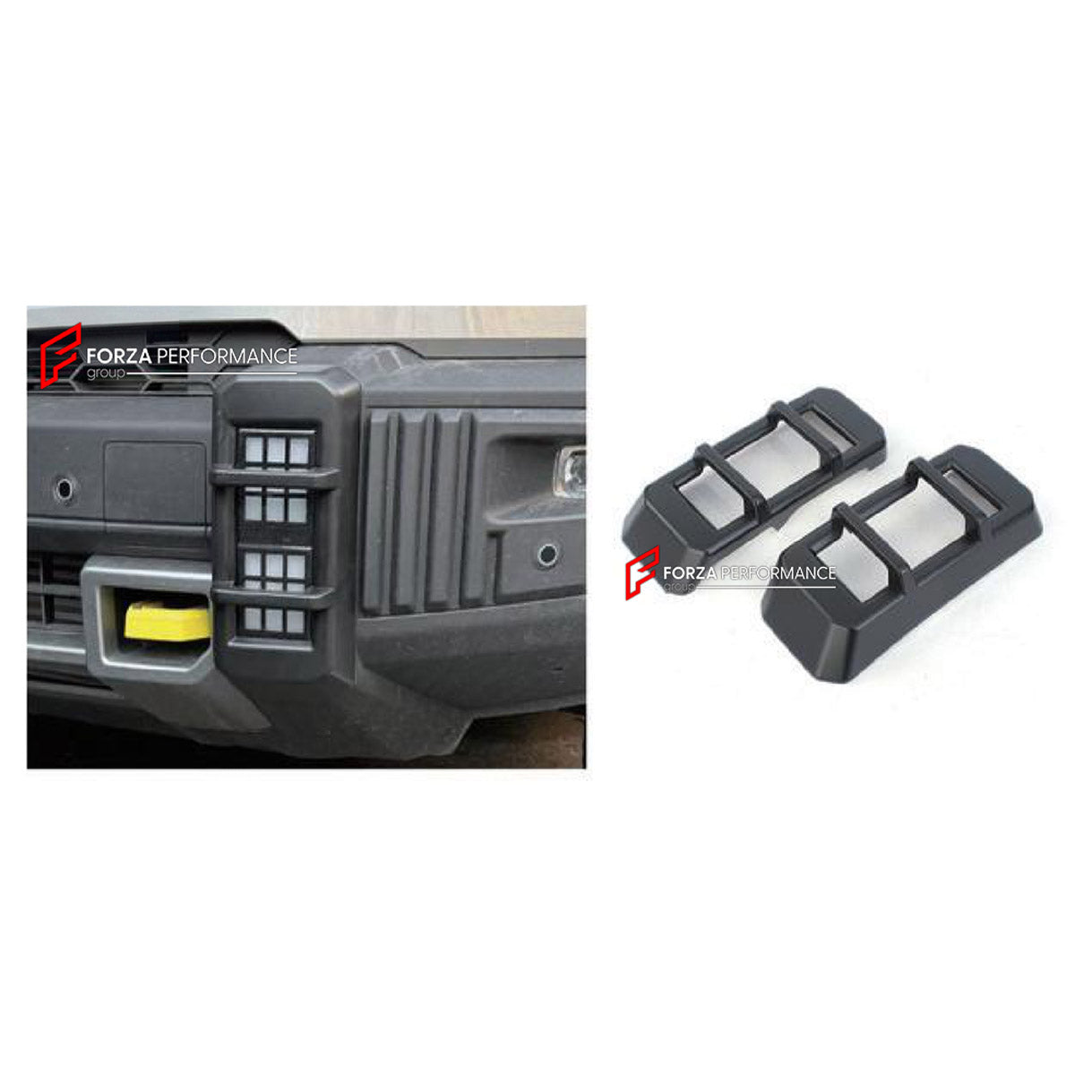 FRONT BUMPER LIGHT COVERS for JETOUR T2 TRAVELLER 2024+

Set includes:
Front Bumper Light Covers

Material: Plastic

NOTE: Professional installation is required.