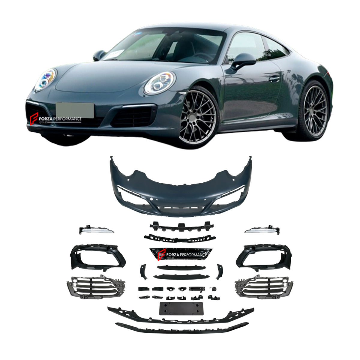 FRONT BUMPER WITH DRL LIGHTS for PORSCHE 911 CARRERA 991.1 991.2 2011 - 2020