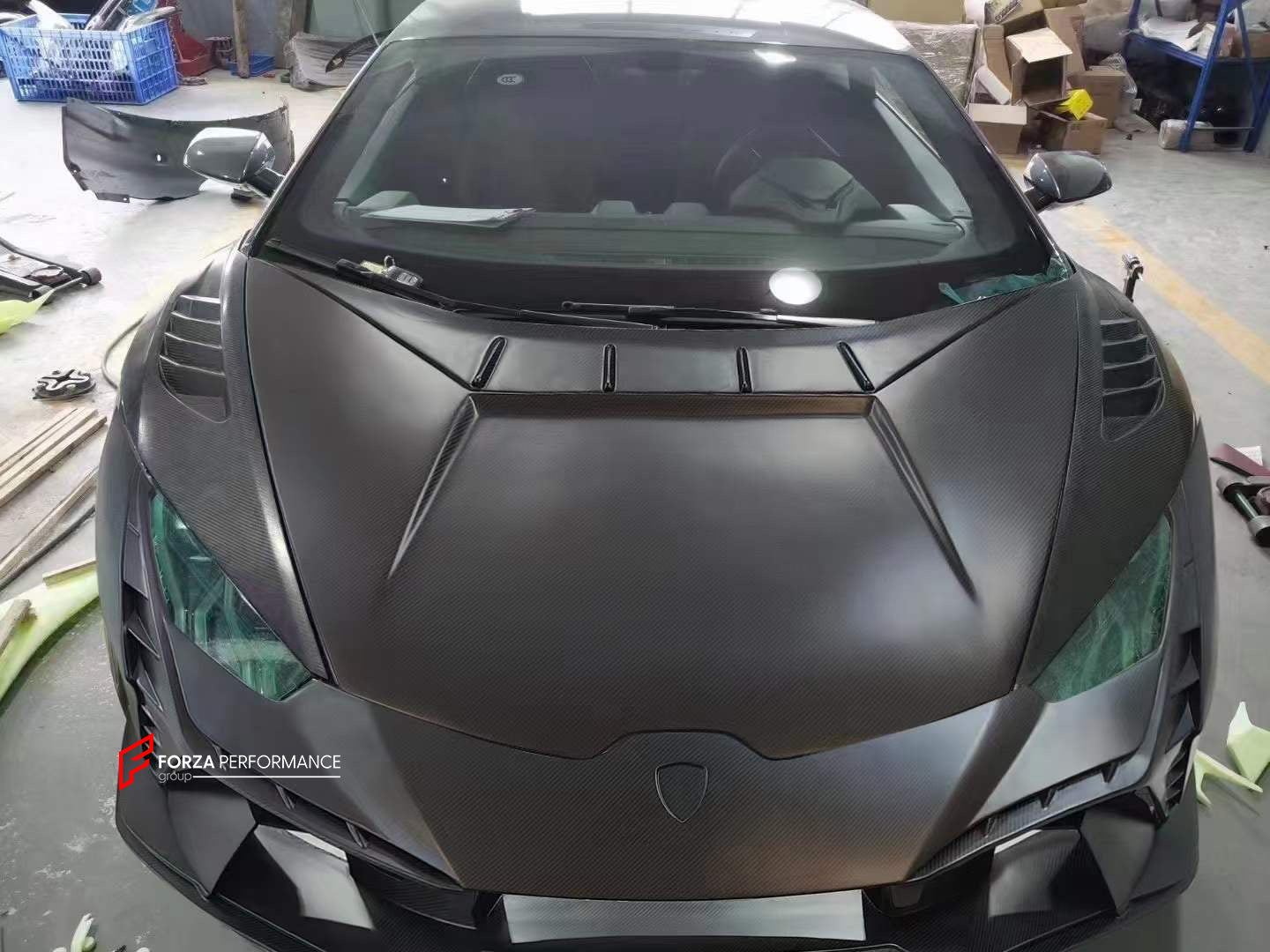 FACELIFT CONVERSION MATTE CARBON BODY KIT FOR LAMBORGHINI HURACAN LP580 EVO LP610 EVO UPGRADE TO HURACAN EVO TECNICA 640