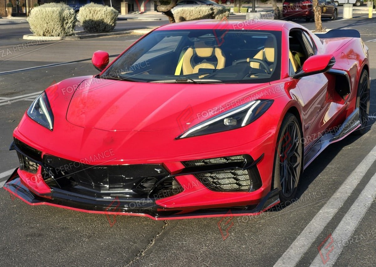 FRONT CANARDS for CHEVROLET CORVETTE C8 2020 - 2025 FORZA PERFORMANCE Custom Fit
Set includes:

Front Canards
Material: Plastic

NOTE: Professional installation is required.

Why “Contact Us for Pricing”?
We don’t display fixed prices because our goal is to offer you the most competitive deal possible. Product costs often decrease over time, and by requesting a quote, you’ll receive our most up-to-date price on market.

SECURED PAYMENT METHODS
PayPal (+4.4% fee)
Visa / Mastercard / American Express (through
