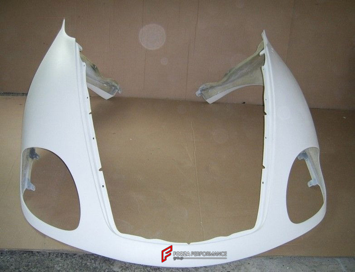 Front Clamshell for Ferrari 360 Modena
Set includes:

Front Clamshell
Material: Fiberglass

NOTE: Professional installation is required.