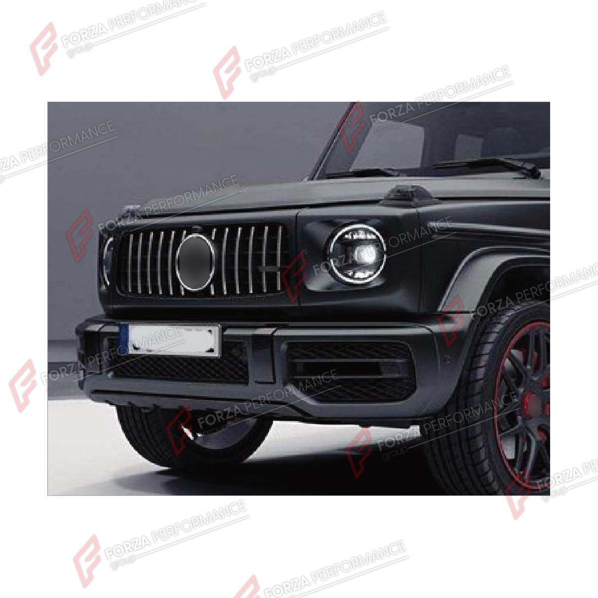 FRONT GRILLE AND HEADLIGHT COVERS for MERCEDES-BENZ G-CLASS W464 G500 G550 2019 - 2024

Set includes:
Front Grille
Headlight Covers

Material: Plastic

NOTE: Professional installation is required.