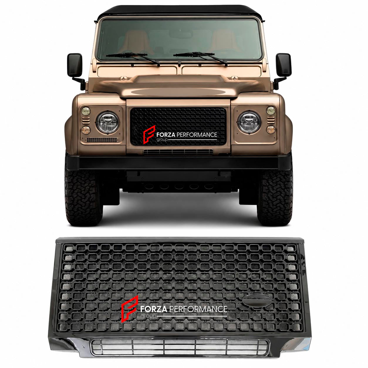 FRONT GRILLE for LAND ROVER DEFENDER L316 90 110 130 2007 – 2016 custom fit buy OCTA style design