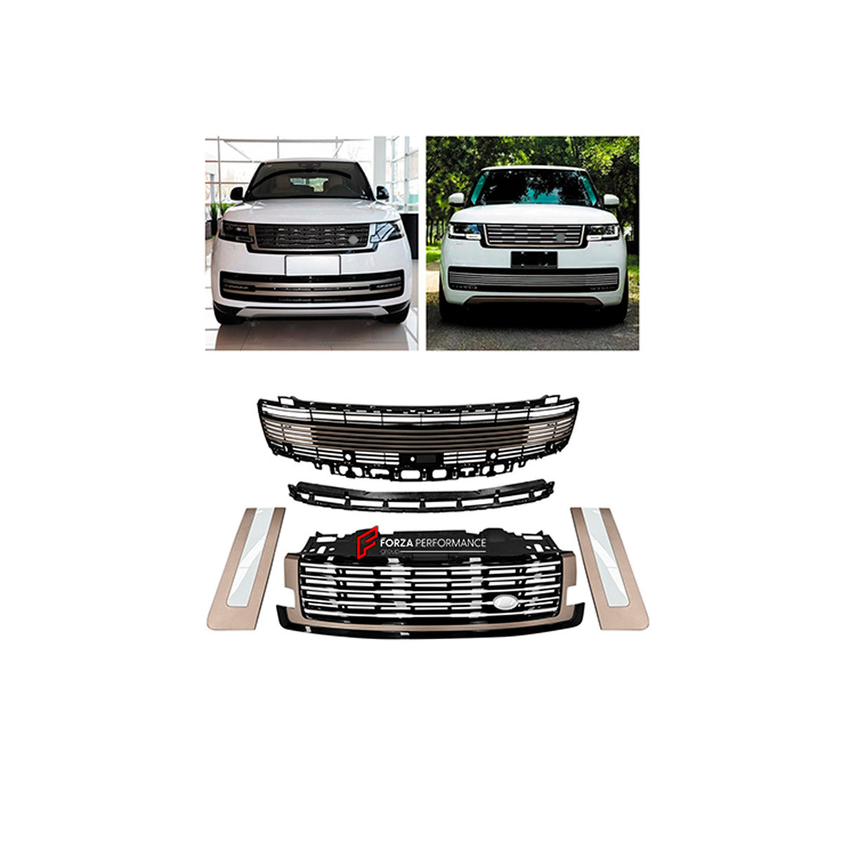 FRONT GRILLE for Land Rover Range Rover Vogue 2023+
Set includes:

Front Grille
Material: Plastic

NOTE: Professional installation is required.