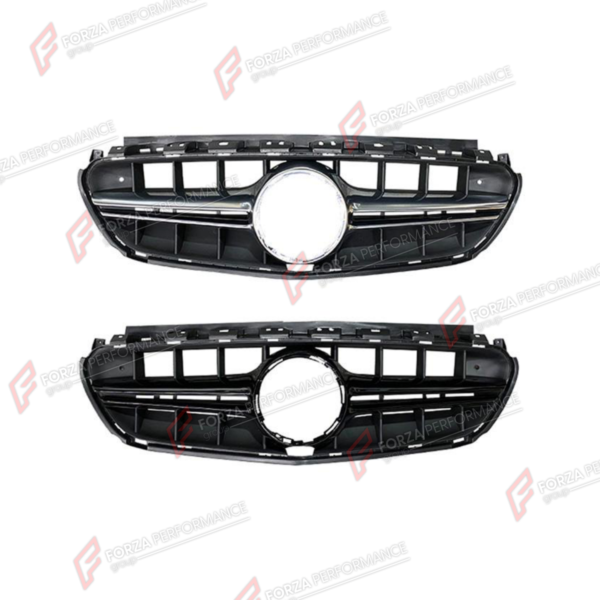 FRONT GRILLE for MERCEDES-BENZ E-CLASS AMG W213 E63 2017 - 2020 FORZA PERFORMANCE custom fit E63 AMG Style

Set includes:
Front Grille

Material: Plastic

NOTE: Professional installation is required.