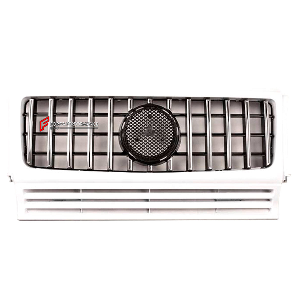 FRONT GRILLE for MERCEDES-BENZ G-CLASS W463 GT 2008 - 2018 FORZA PERFORMANCE custom fit GT Style

Set includes:
Front Grille

Material: Plastic

NOTE: Professional installation is required.