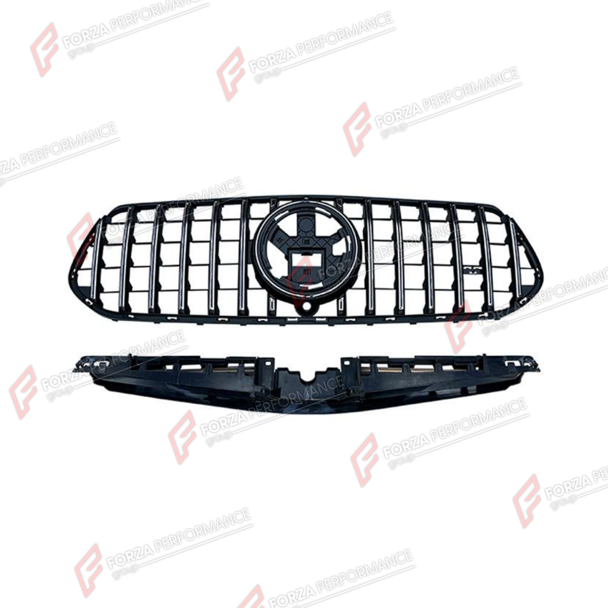 FRONT GRILLE for MERCEDES-BENZ GLE-CLASS V167 FACELIFT 2023+ FORZA PERFORMANCE custom fit AMG Style

Set includes:
Front Grille

Material: Plastic

NOTE: Professional installation is required.