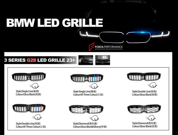 FRONT GRILLE WITH LED LIGHTS for BMW MODELS



Will fit:&nbsp;

3 Series G28 2022 - 2024
3 Series G20 2018 - 2022
iX3 G08 2021+
6 Series G32 2020 - 2023
X3 G01 2021 - 2024
i3 G28 2022+
5 Series G38 LCI FACELIFT 2020 - 2024
X5 G05 2018 - 2024

Material: Plastic

Note: Professional installation is required.

Contact us for pricing.

Payment ►
Visa

Mastercard

PayPal with a credit card (add 4.4% at checkout)
Payoneer
Cryptocurrency
Shipment ►
By express DHL/UPS/TNT/FedEx
To the local international airport
Spe