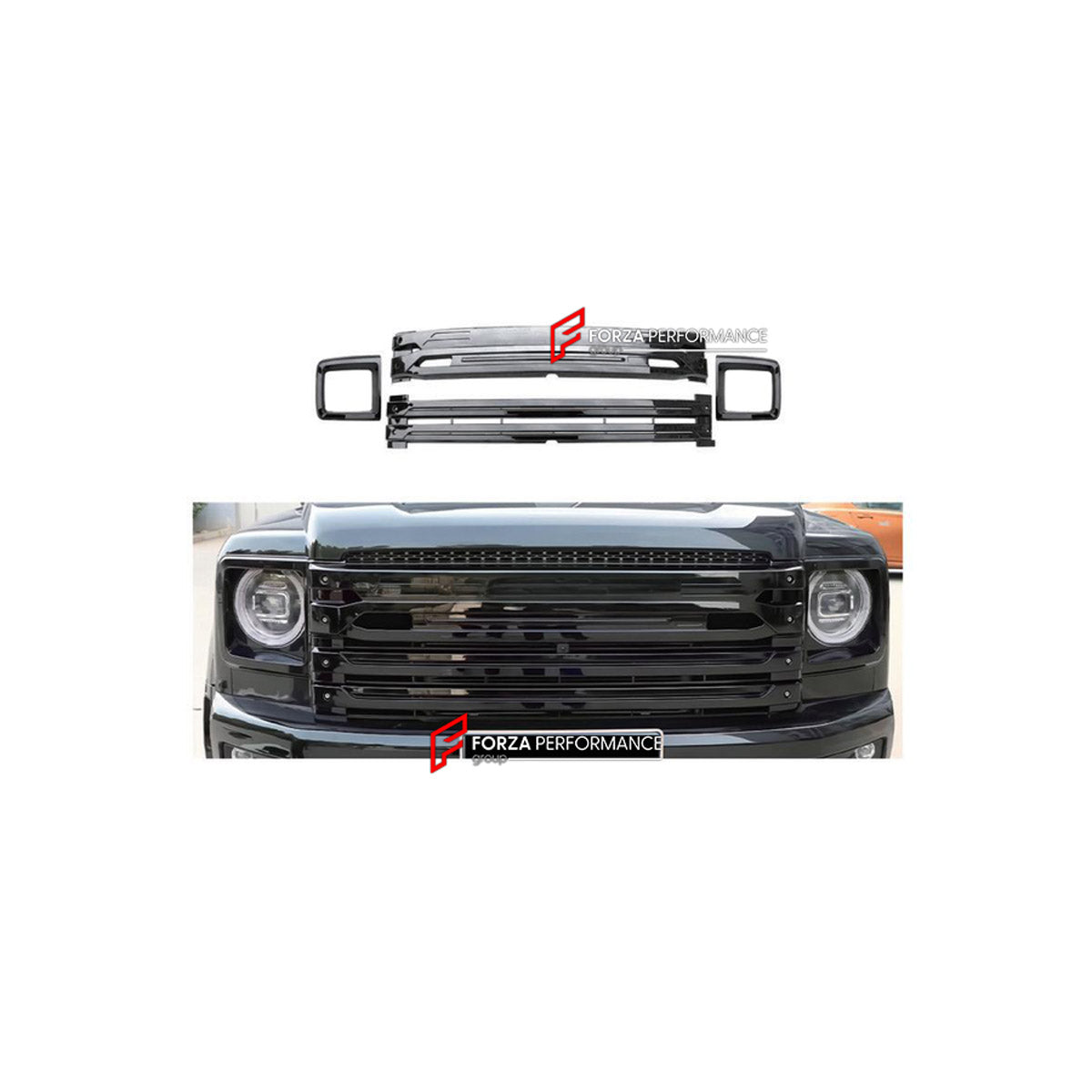 FRONT GRILLE WITH LED LIGHTS for HAVAL H9 II 2024+

Set includes:
Front Grille
LED Lights

Material: Plastic

NOTE: Professional installation is required.