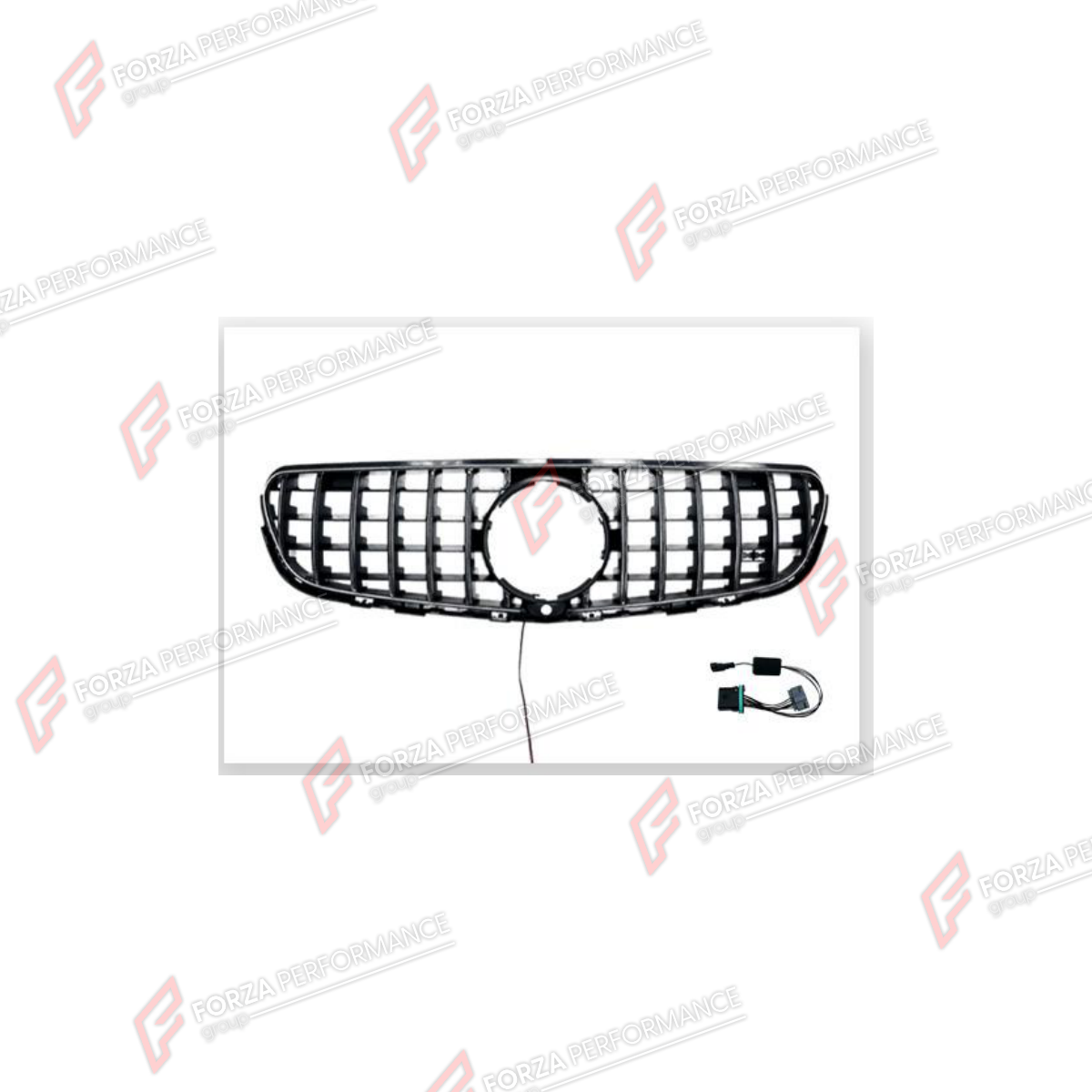 FRONT GRILLE WITH LED LIGHTS for MERCEDES-BENZ GLC-CLASS X253 2015 - 2019

Set includes:
Front Grille
LED Lights

Material: Plastic

NOTE: Professional installation is required.