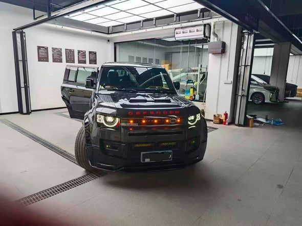 FRONT GRILLE for LAND ROVER DEFENDER L663 2019+

Set includes:

Front Grille&nbsp;

Material: Plastic

Note: Professional installation is required