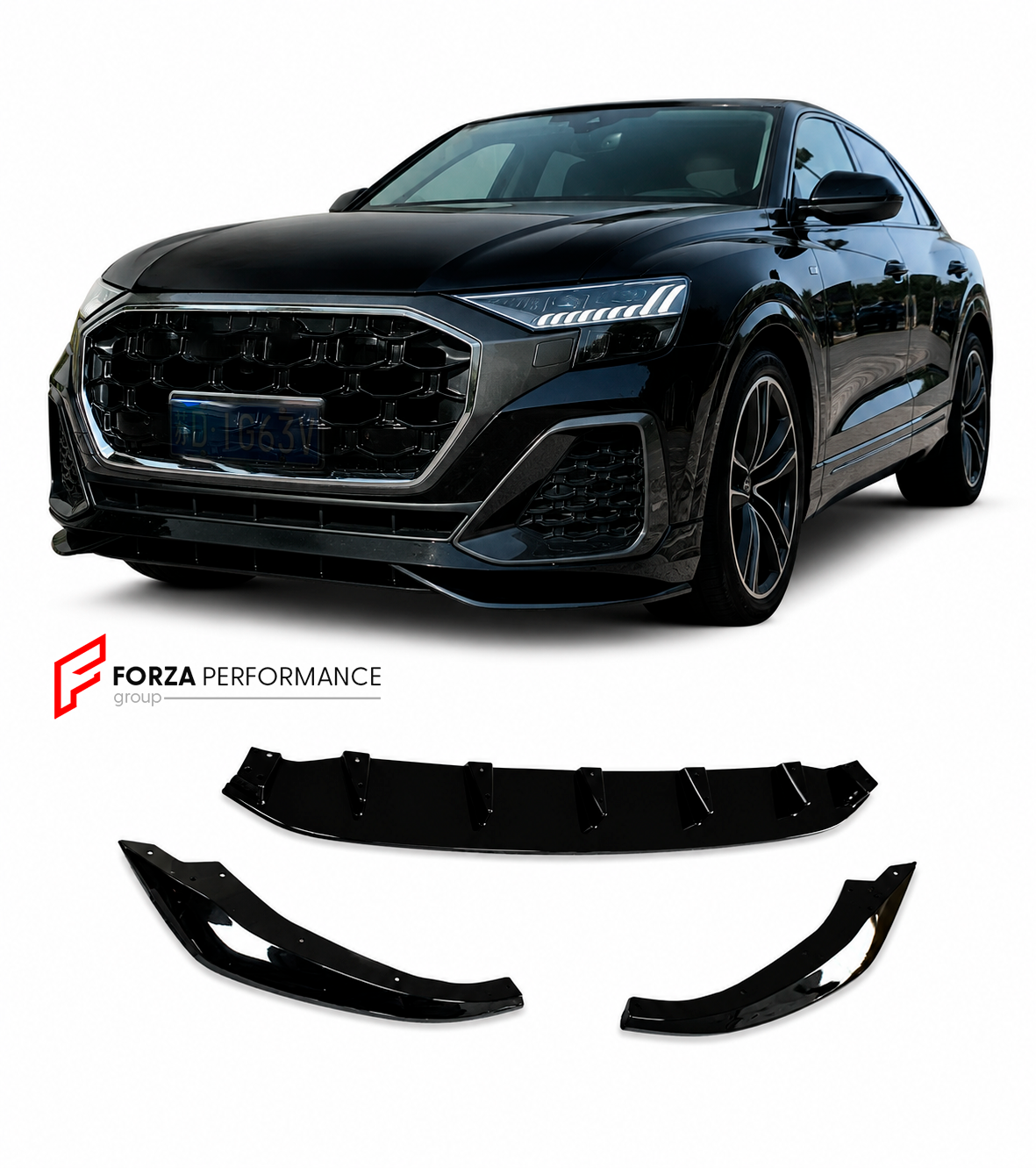 FRONT LIP ADD-ON for AUDI Q8 4M FACELIFT 2025+