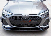 Front Lip And Front Grille for Audi RS3 8Y Facelift 2024+
Set includes:

Front Lip
Front Grille
Material: Plastic

NOTE: Professional installation is required.