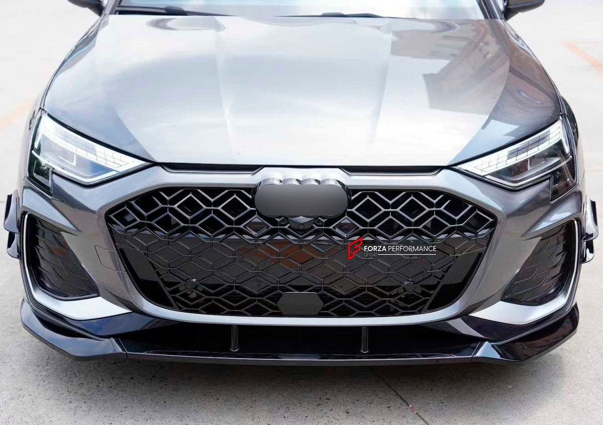 Front Lip And Front Grille for Audi RS3 8Y Facelift 2024+
Set includes:

Front Lip
Front Grille
Material: Plastic

NOTE: Professional installation is required.