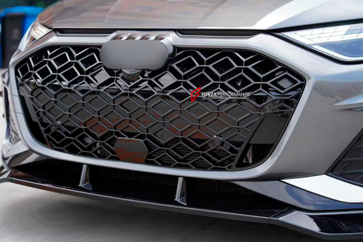 Front Lip And Front Grille for Audi RS3 8Y Facelift 2024+
Set includes:

Front Lip
Front Grille
Material: Plastic

NOTE: Professional installation is required.