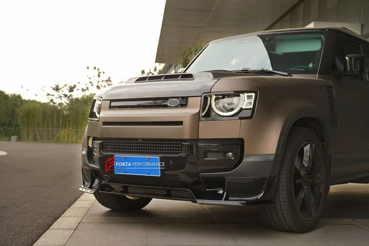 FRONT LIP for LAND ROVER DEFENDER L663 90 110 130 2019+ FORZA PERFORMANCE custom fit MS Style

Set includes:
Front Lip

Material: Plastic

NOTE: Professional installation is required.