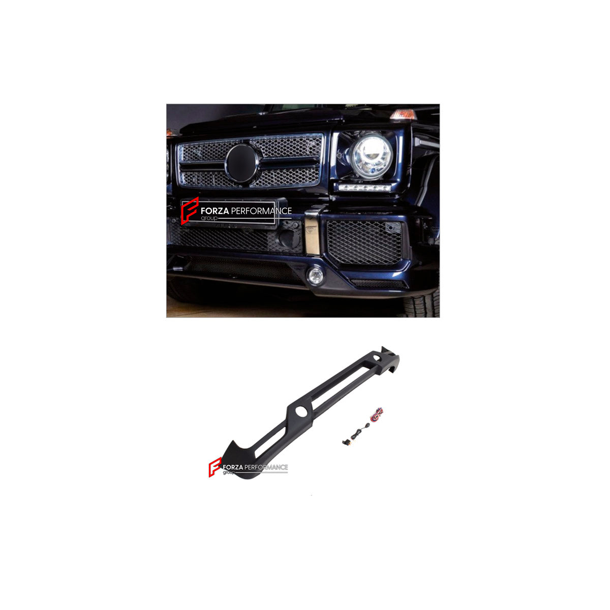 FRONT LIP for MERCEDES-BENZ G-CLASS W463 G63 2008 - 2018 FORZA PERFORMANCE custom fit Art-Style

Set includes:
Front Lip

Material: Plastic

NOTE: Professional installation is required.