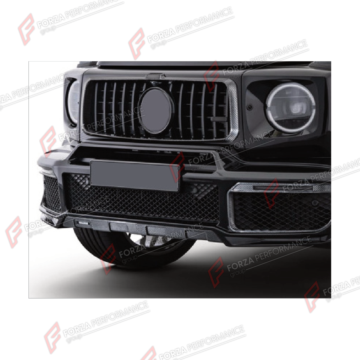 FRONT LIP for MERCEDES-BENZ G-CLASS W464 G63 2019 - 2024 FORZA PERFORMANCE custom fit B900

Set includes:
Front Lip

Material: Plastic

NOTE: Professional installation is required.