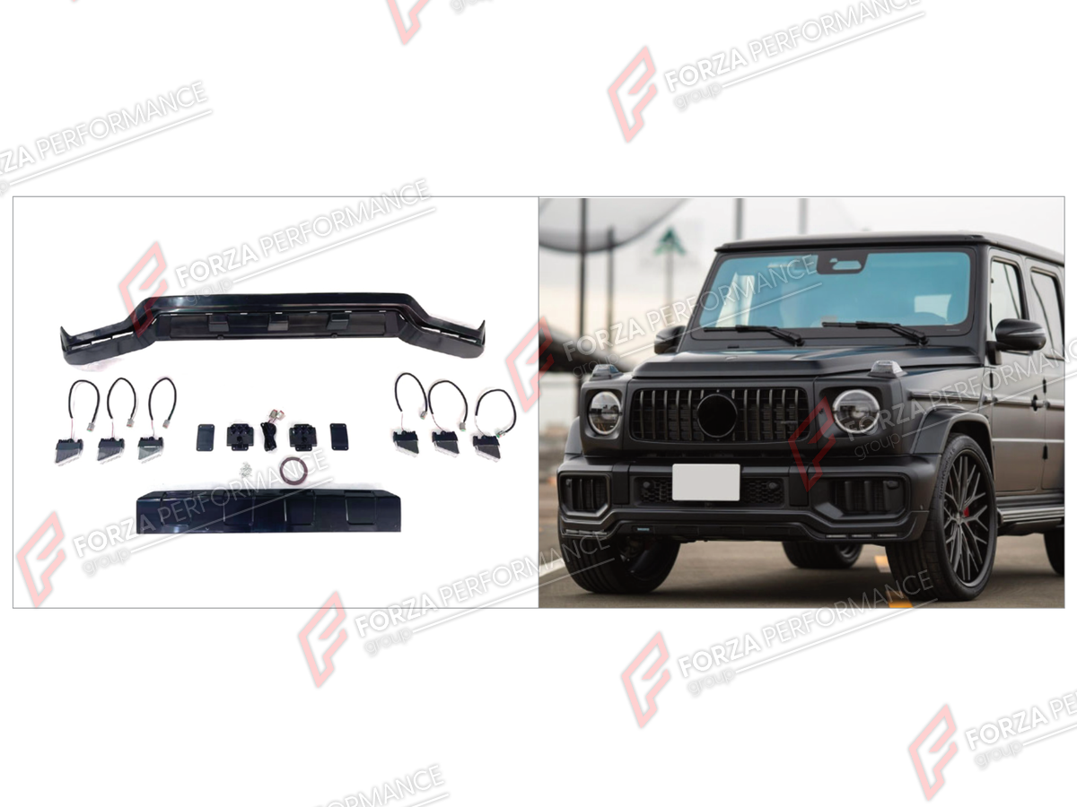 FRONT LIP for MERCEDES-BENZ G-CLASS W465 G63 2025+ FORZA PERFORMANCE custom fit BA Style

Set includes:
Front Lip

Material: Plastic

NOTE: Professional installation is required.