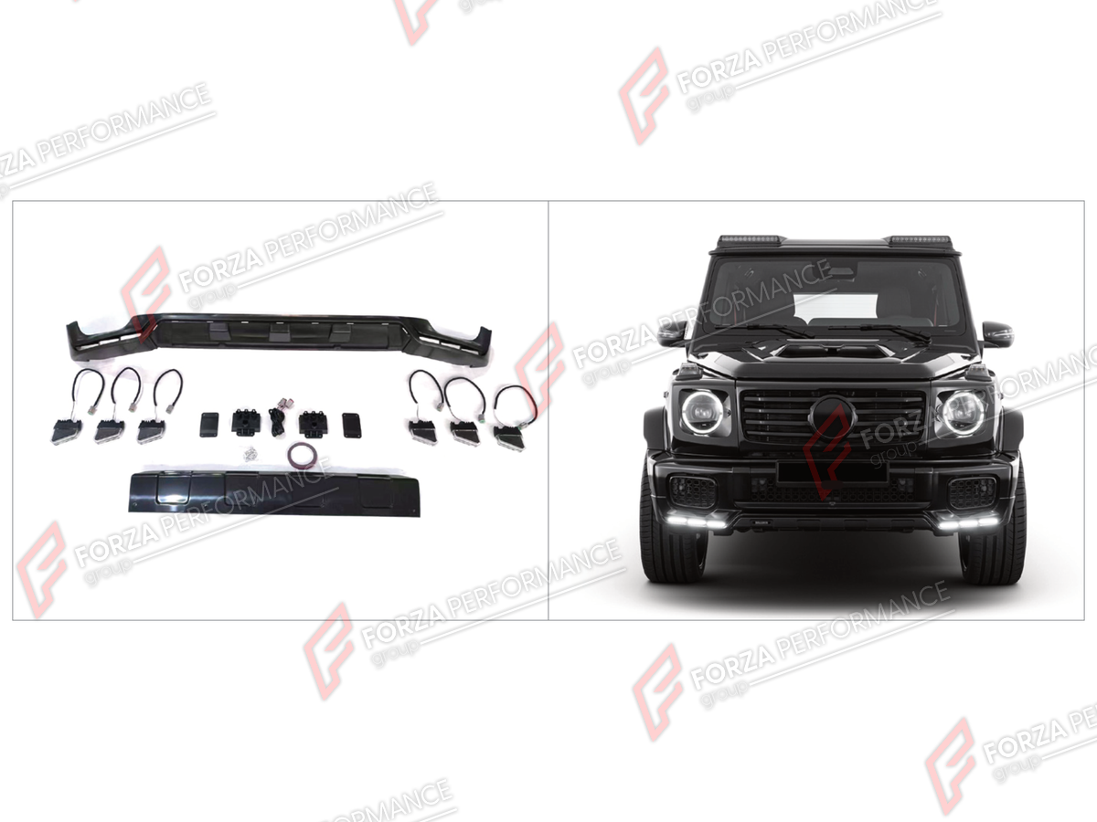 FRONT LIP for MERCEDES-BENZ G-CLASS W465 G500 2025+ FORZA PERFORMANCE custom fit BA Style

Set includes:
Front Lip

Material: Plastic

NOTE: Professional installation is required.