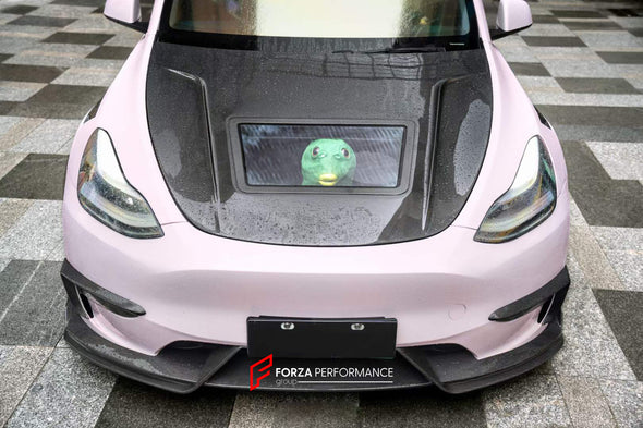 CARBON FIBER FRONT LIP FOR TESLA MODEL Y 2020+