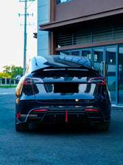 FRONT LIP REAR DIFFUSER REAR SPOILER for TESLA MODEL Y 2020 - 2024 FORZA PERFORMANCE Custom fit Dry Carbon VTEN Design Style
Set includes:

Front Lip
Rear Diffuser
Rear Spoiler
Material: Plastic

NOTE: Professional installation is required.