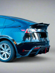 FRONT LIP REAR DIFFUSER REAR SPOILER for TESLA MODEL Y 2020 - 2024 FORZA PERFORMANCE Custom fit Dry Carbon VTEN Design Style
Set includes:

Front Lip
Rear Diffuser
Rear Spoiler
Material: Plastic

NOTE: Professional installation is required.