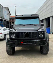 FRONT ROOF LED BAR with REAR SPOILER for MERCEDES BENZ G CLASS W463A W464 2018 - 2024 Forza Performance Custom fit

Set includes:
Front Roof LED Bar
Rear Spoiler
Unpainted Finish

Material: Carbon Fiber

NOTE: Professional installation, drilling and electrician is required.