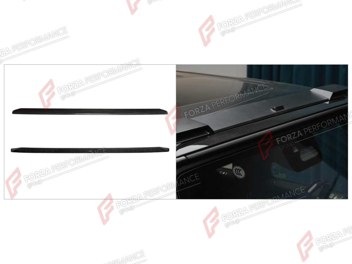 FRONT ROOF TRIM STRIP for MERCEDES-BENZ G-CLASS W465 G63 2025+

Set includes:
Front Roof Trim Strip With Noise Reduction And Drag Reduction

Material: Plastic

NOTE: Professional installation is required.