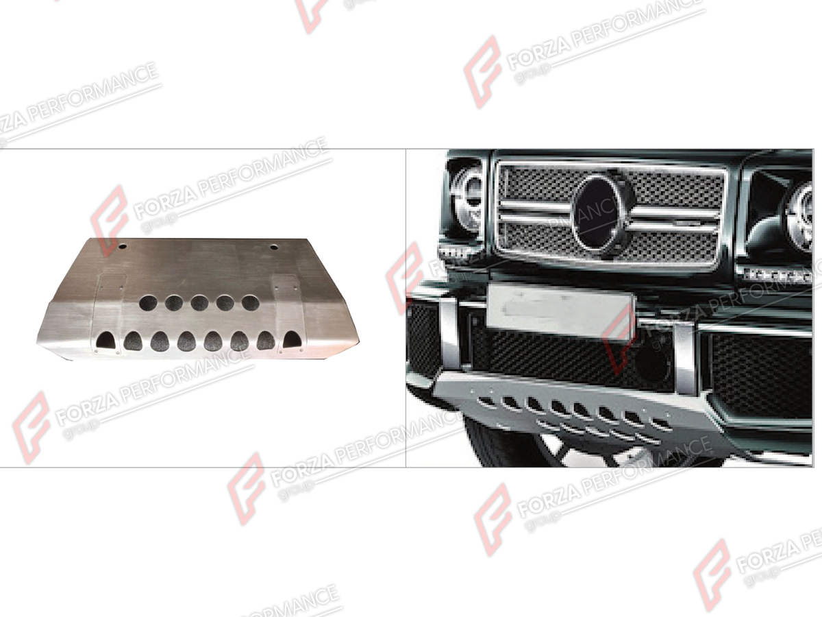FRONT SKID PLATE for MERCEDES-BENZ G-CLASS W463 G63 G65 4X4 2008 - 2018

Set includes:
Front Skid Plate

Material: Aluminum

NOTE: Professional installation is required.