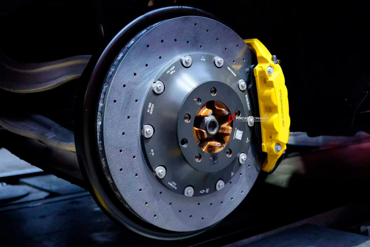 We manufacture premium quality carbon ceramic brakes discs rotors for PORSCHE CAYENNE TURBO GT COUPE 9YB 2018+ in any size

Specification:

Authentic Akebono 10 Pot Front Brake Calipers
Genuine Porsche 4 pot Rear Brake Calipers
Front disc: 420 mm, thickness 40 mm

Rear disc: 410 mm, thickness 32 mm
Material: Carbon Ceramic ( C / SiC) rings, Aluminium hat / bell

Includes: Carbon ceramic brake disсs / rotors, brake pads, brackets for calipers, hoses.

Fitment: Direct Bolt-On replace OE IRON

BRAKE DISCS ROTO