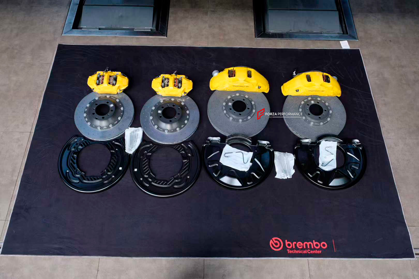 We manufacture premium quality carbon ceramic brakes discs rotors for PORSCHE CAYENNE TURBO GT COUPE 9YB 2018+ in any size

Specification:

Authentic Akebono 10 Pot Front Brake Calipers
Genuine Porsche 4 pot Rear Brake Calipers
Front disc: 420 mm, thickness 40 mm

Rear disc: 410 mm, thickness 32 mm
Material: Carbon Ceramic ( C / SiC) rings, Aluminium hat / bell

Includes: Carbon ceramic brake disсs / rotors, brake pads, brackets for calipers, hoses.

Fitment: Direct Bolt-On replace OE IRON

BRAKE DISCS ROTO