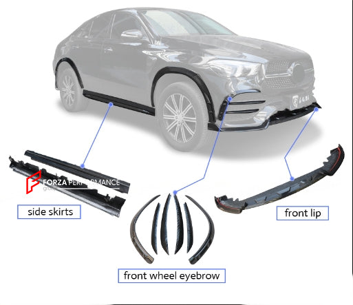 CARBON BODY KIT FOR MERCEDES BENZ GLE COUPE C167

Set includes:

Front lip
Front Canards

Rear Roof Spoiler

Rear Bumper with exhaust tips
Rear Side Canards
Side Fenders
Side Skirts

MATERIAL: Carbon

Payment ►
Visa

Mastercard

PayPal with a credit card (add 4.4% at checkout)
Payoneer
Cryptocurrency
Shipment ►
By express DHL/UPS/TNT/FedEx
To the local international airport
Special line by air
Special line by the sea
To Europe and the UK by train

Please let us know which shipping option you prefer.