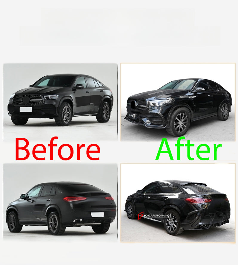 CARBON BODY KIT FOR MERCEDES BENZ GLE COUPE C167

Set includes:

Front lip
Front Canards

Rear Roof Spoiler

Rear Bumper with exhaust tips
Rear Side Canards
Side Fenders
Side Skirts

MATERIAL: Carbon

Payment ►
Visa

Mastercard

PayPal with a credit card (add 4.4% at checkout)
Payoneer
Cryptocurrency
Shipment ►
By express DHL/UPS/TNT/FedEx
To the local international airport
Special line by air
Special line by the sea
To Europe and the UK by train

Please let us know which shipping option you prefer.