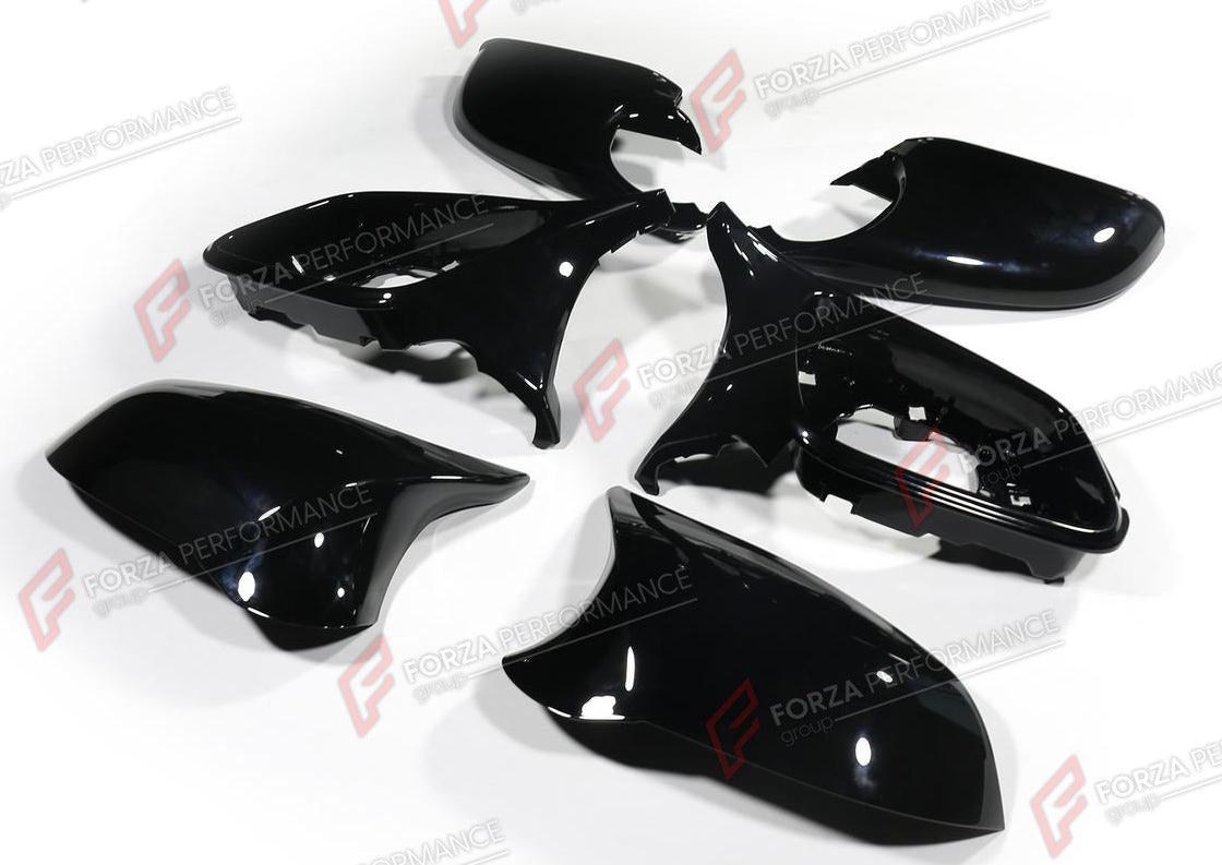 GLOSSY BLACK SIDE MIRROR COVERS M3 F80 STYLE 6 PCS SET for BMW 4 SERIES F32 F33 F36 2014 - 2020
Set includes:

Side Mirror Covers (6 pcs/set)
Material: ABS

NOTE: Professional installation is required.