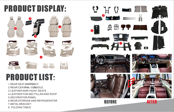 CONVERSION INTERIOR KIT FOR X167 GLS 2019+ to GLS600 MAYBACH