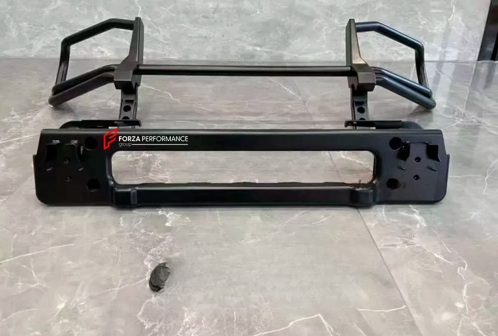 Aftermarket black painted grille guard brush/bull bar assembly for Mercedes-Benz W463A W464 G500 G550 2018+ (Only we have this quality on the market)
Bumper bracket is included
Best quality on the market

Material: Stainless steel

Finish: Gloss black painted

Note: Fits only G500 /G550 2018+

Installation note: Professional installation/modification is required. Need to trim/cut OEM front bumper on the top

Payment ►
Visa

Mastercard

PayPal with a credit card (add 4.4% at checkout)
Payoneer
Cryptocurrency