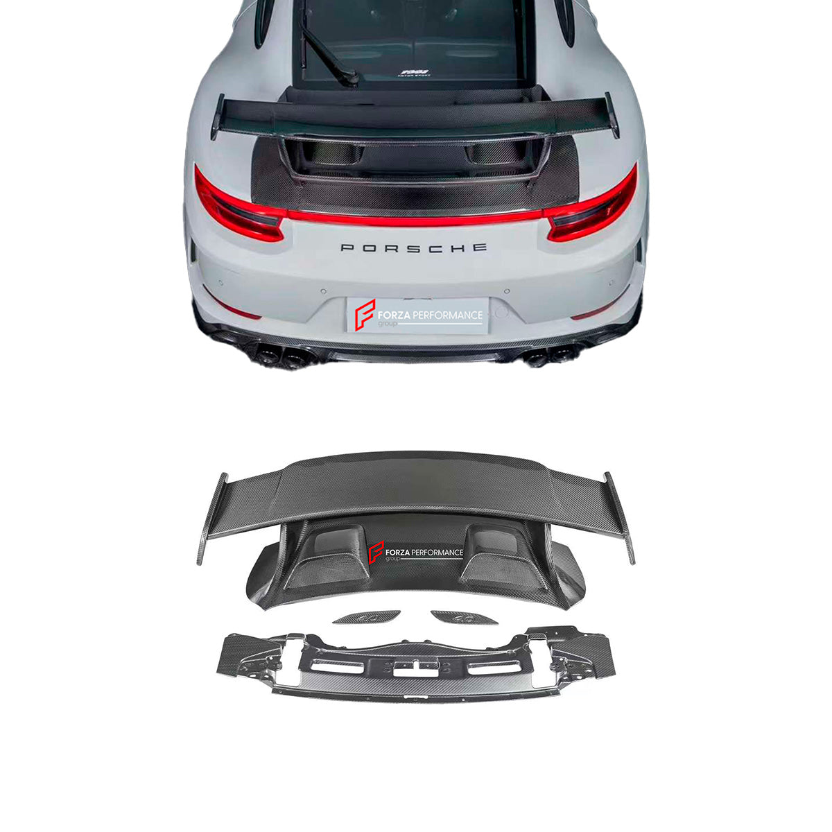 UPGRADE DRY CARBON REAR WING SPOILER for PORSCHE 911 991 2011 - 2020 upgrade to GT3
Set includes:
Rear Spoiler
Engine Cover
Material: Dry Carbon