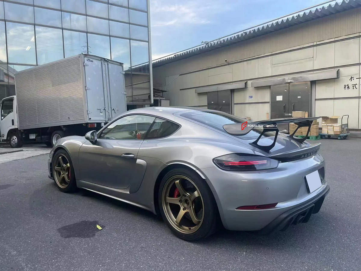 CONVERSION UPGRADE CARBON REAR SPOILER for PORSCHE CAYMAN BOXSTER 718 982 upgrade to GT4
Set includes:
Rear Spoiler
Material: Carbon Fiber
CONTACT US FOR PRICING