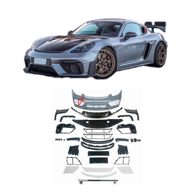 GT4RS BODY KIT for PORSCHE 718 982 CAYMAN BOXSTER 2016+  Set includes:  Front Bumper Rear Spoiler Exhaust Tips Side Air Vent Covers