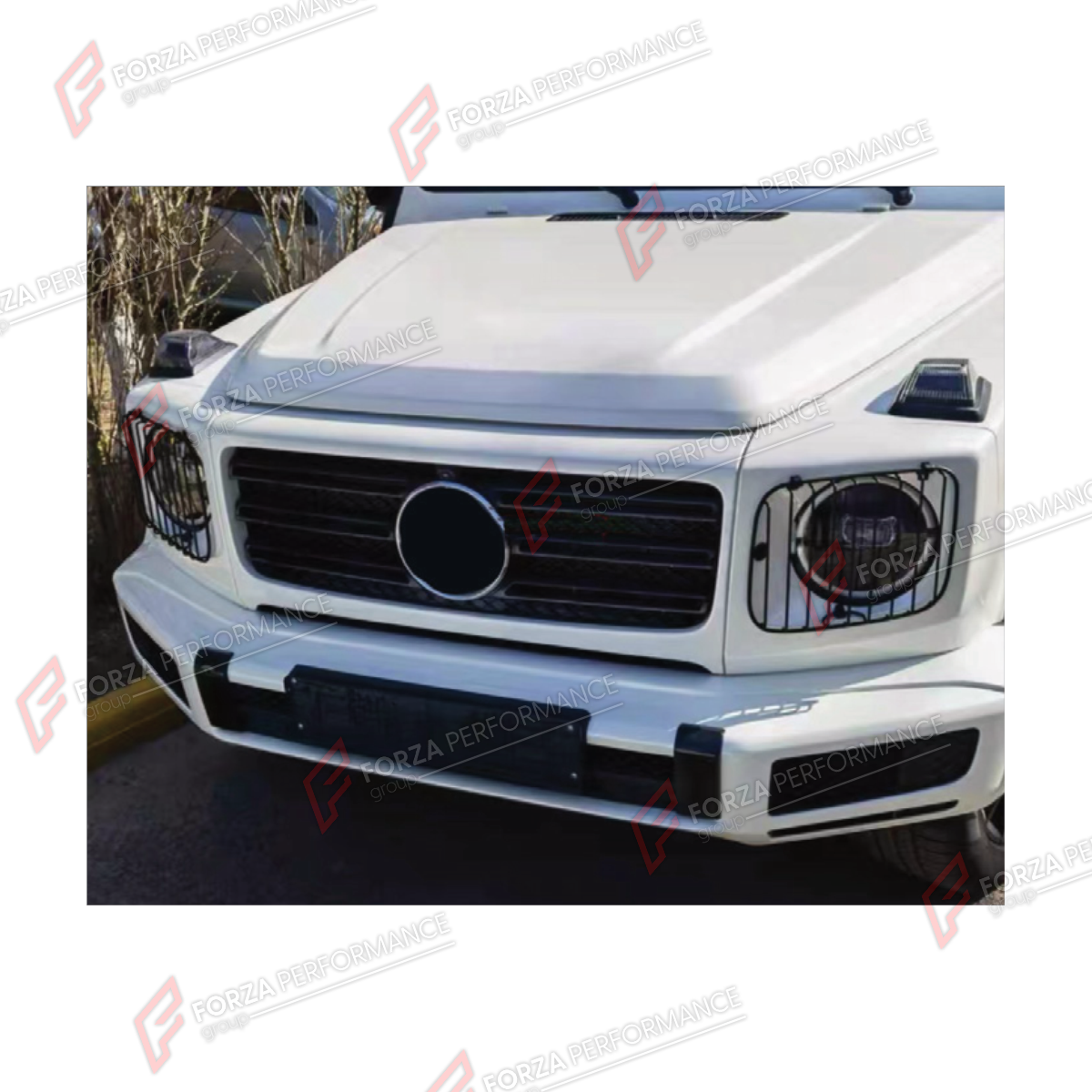 HEADLIGHT COVERS for MERCEDES-BENZ G-CLASS W464 G63 2019 - 2024

Set includes:
Headlight Covers

Material: Plastic

NOTE: Professional installation is required.